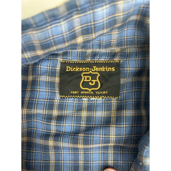 Dickson Jenkins Pearl Snap Shirt Mens Large Blue Plaid Long Sleeve Western Texas - Picture 7 of 12